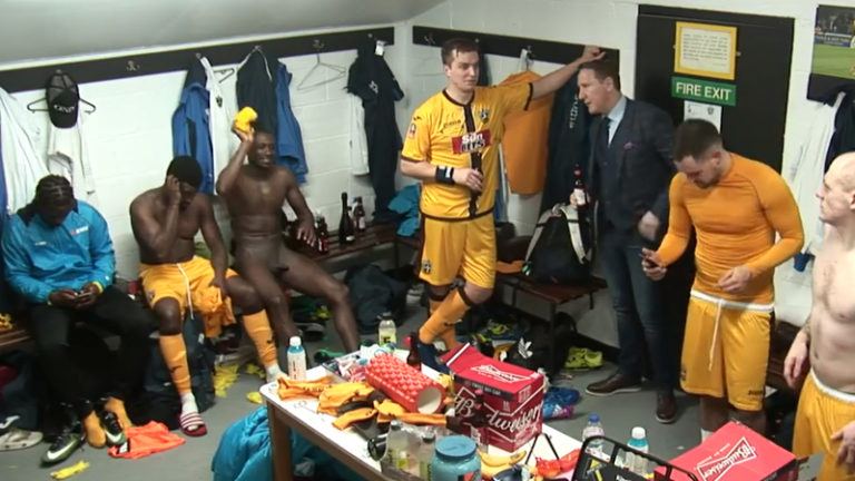 Pro English Footballers Filmed Naked In The Locker Room After Match