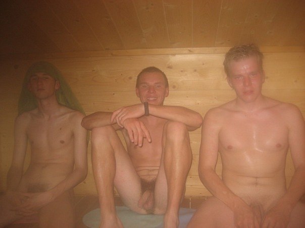 Russian guys in sauna