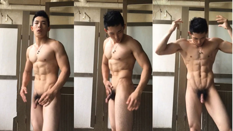 Japanese Ripped Guy Flexing Naked In Locker Room My Own Private