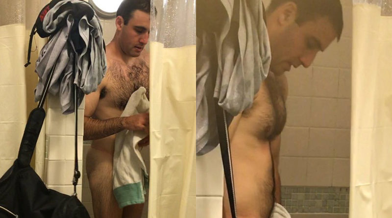 800px x 445px - Hairy guy with big balls spied in showers | My Own Private Locker Room