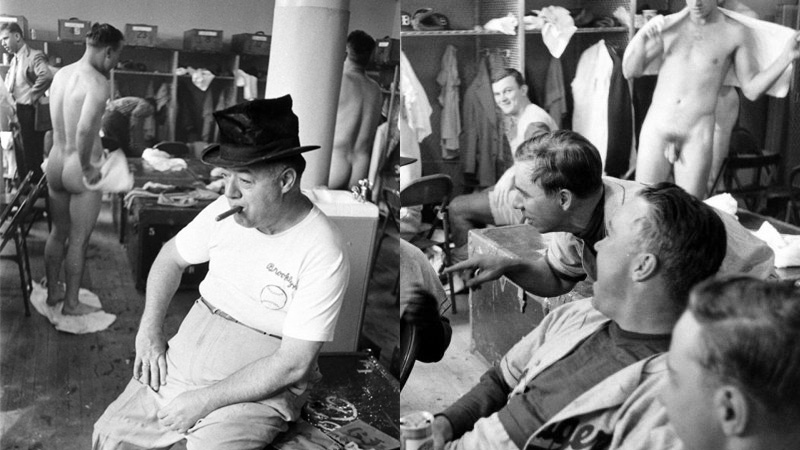 Vintage Locker Room_ Brooklyn Dodgers Baseball players naked in locker room  | My Own Private Locker Room