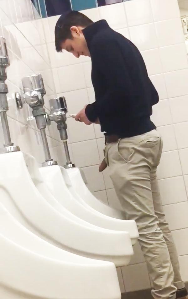 Gay Porn Men Pee Urinal - Sexy circumcised lad pissing in the urinals